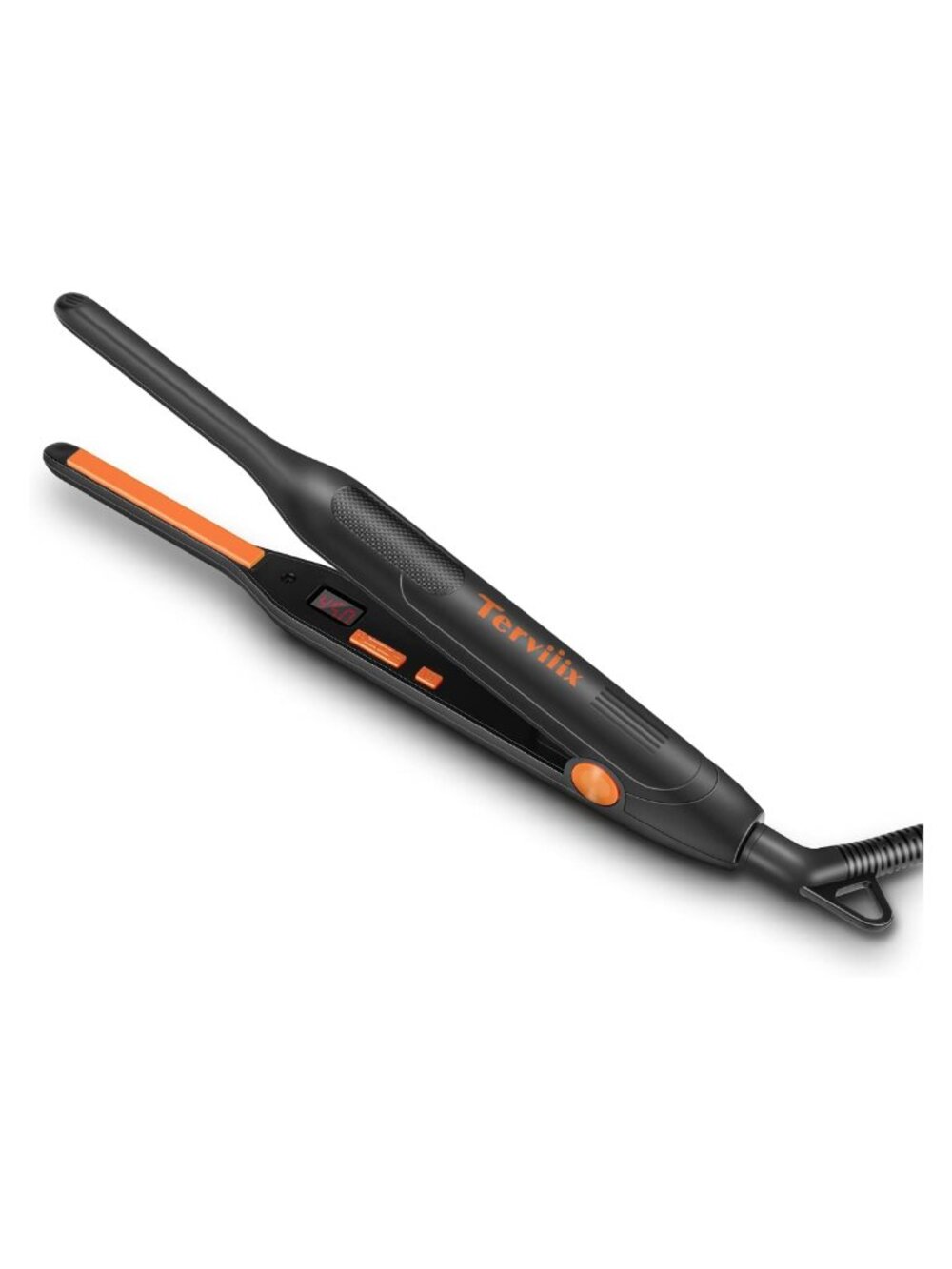 Small Ceramic Tourmaline Flat Iron 3/10 Inch Adjustable Temp Travel Pouch